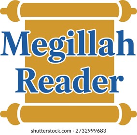 Megillah Reader slogan tipografia t-shirt design ilustração vetorial para Purim Jewish celebração de feriado rolo religioso e cultura festiva em um fundo transparente.