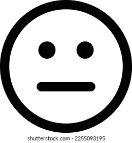 Meh face emoticon vector icon isolated on white background