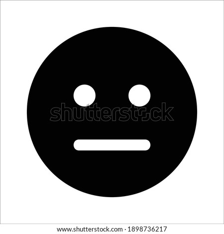 Meh face emoticon vector icon