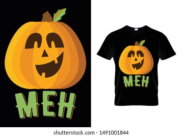 Meh - Funny Pumpkin vector For halloween t shirt