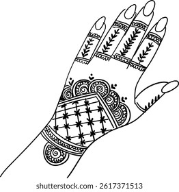 Mehandi Design Line Art Use For Wedding Card For Hladi Mehandi 