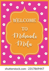 Mehendi ceremony ,Bollywood night.Bride sangeet performance. Mehendi party invitation. Wedding invitation card .Vector illustration. banner 