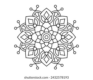 mehendi design, indian art, mandala design on white background