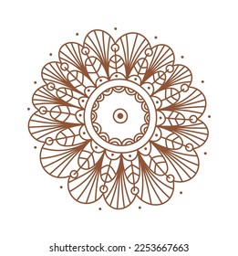 Mehendi flach Ikone indische Körperkunst und temporäre Hautdekoration. Vektorgrafik