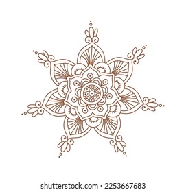 Mehendi flat icon Indian body art and temporary skin decoration. Vector illustration