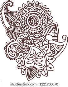 Mehendi floral pattern. Henna oriental ornament.