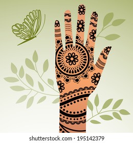 mehendi  hand 