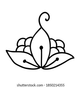 Mehendi henna tattoo doodle style. Hand drawn Indian motif