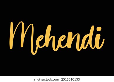 Mehendi Stylish Cursive Typography Text Quote On Colorful Background