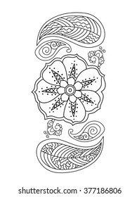 Mehendi vertical design. Vector illustration