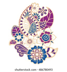 Mehndi design. Collection of patterns. Vector illustration