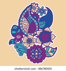 Mehndi design. Collection of patterns. Vector illustration