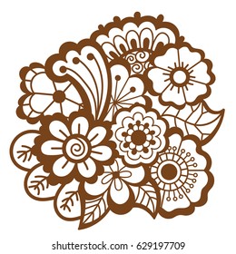 Mehndi design. Collection of patterns. Vector illustration