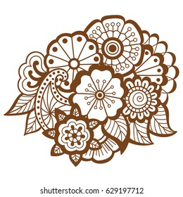 Mehndi design. Collection of patterns. Vector illustration
