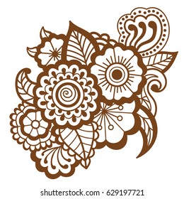 Mehndi design. Collection of patterns. Vector illustration