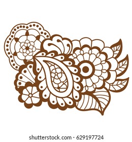 Mehndi design. Collection of patterns. Vector illustration