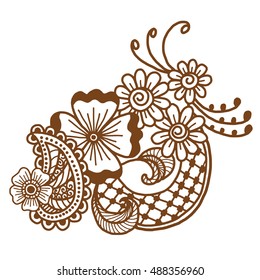 Mehndi design. Floral abstract pattern. Vector illustration