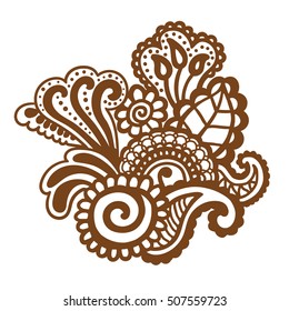 Mehndi design. Floral abstract pattern. Vector illustration