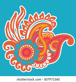 Mehndi design. Floral abstract pattern. Vector illustration