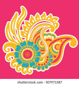 Mehndi design. Floral abstract pattern. Vector illustration