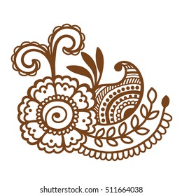 Mehndi design. Floral abstract pattern. Vector illustration