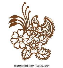 Mehndi design. Floral abstract pattern. Vector illustration