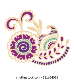 Mehndi design. Floral abstract pattern. Vector illustration