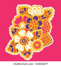 Mehndi design. Floral abstract pattern. Vector illustration