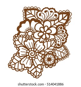 Mehndi design. Floral abstract pattern. Vector illustration