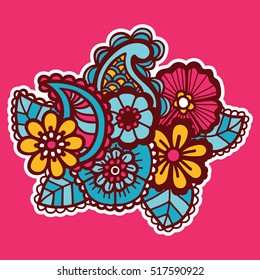 Mehndi design. Floral abstract pattern. Vector illustration
