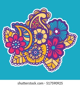 Mehndi design. Floral abstract pattern. Vector illustration