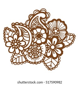 Mehndi design. Floral abstract pattern. Vector illustration