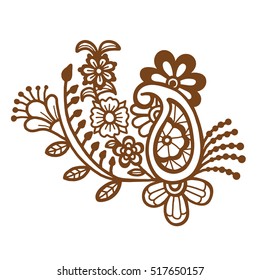 Mehndi design. Floral abstract pattern. Vector illustration