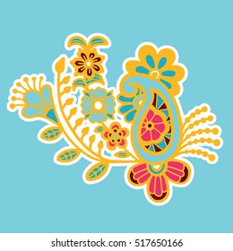Mehndi design. Floral abstract pattern. Vector illustration