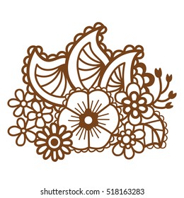 Mehndi design. Floral abstract pattern. Vector illustration