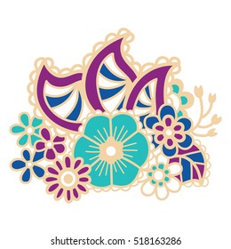 Mehndi design. Floral abstract pattern. Vector illustration