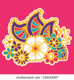 Mehndi design. Floral abstract pattern. Vector illustration