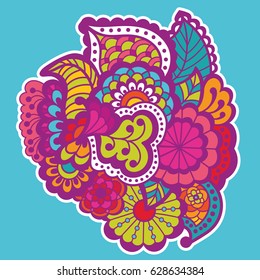 Mehndi design. Floral abstract pattern. Vector illustration