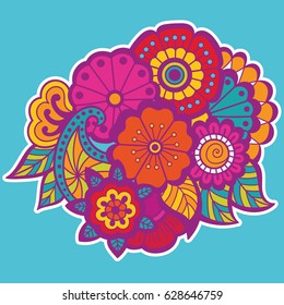 Mehndi design. Floral abstract pattern. Vector illustration