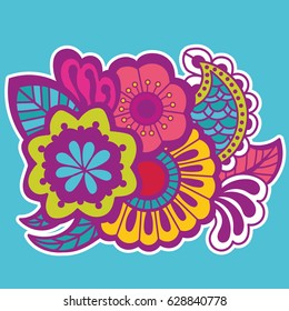 Mehndi design. Floral abstract pattern. Vector illustration