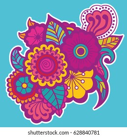 Mehndi design. Floral abstract pattern. Vector illustration