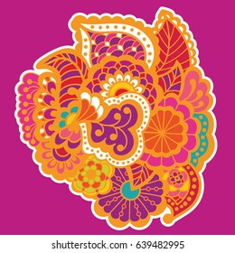 Mehndi design. Floral abstract pattern. Vector illustration