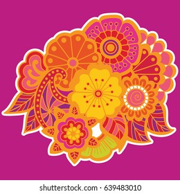 Mehndi design. Floral abstract pattern. Vector illustration