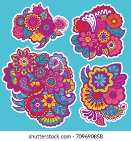 Mehndi design. Floral abstract pattern. Vector illustration