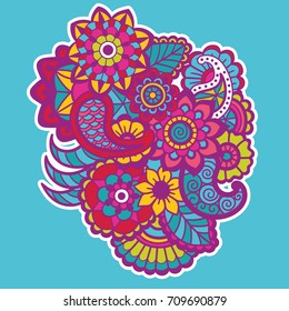 Mehndi design. Floral abstract pattern. Vector illustration