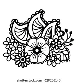 Mehndi design. Floral pattern. Coloring book pattern