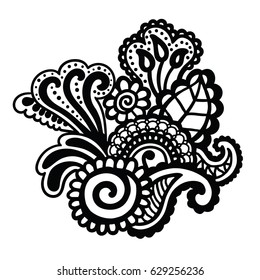 Mehndi design. Floral pattern. Coloring book pattern
