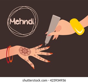 Mehndi Design. Henna tattoo. Vector illustration