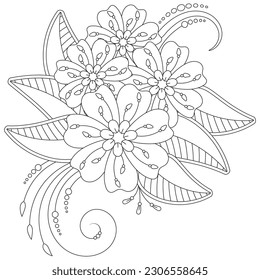 Mehndi Floral Coloring Page for Adult