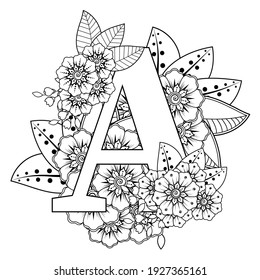 Vintage Flower Alphabet Hand Drawn Vector Stock Vector (Royalty Free ...